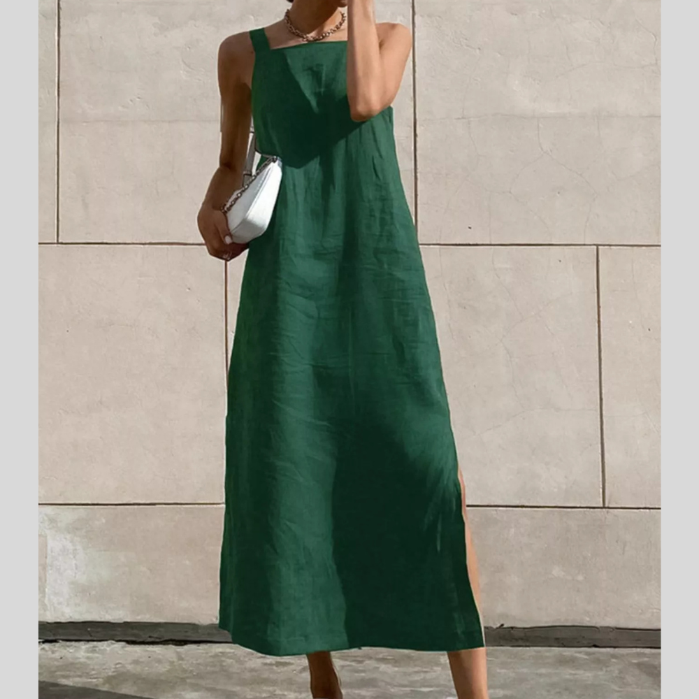 Side Slit Sleeveless Midi Dress