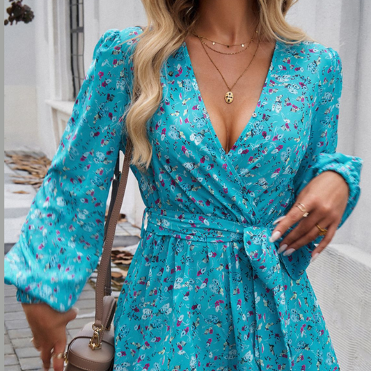 Devine Tied Surplice Long Sleeve Romper