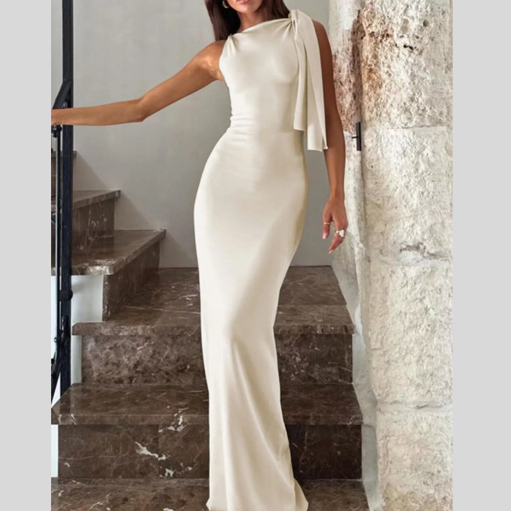 Sleeveless Maxi Dress with Draping Detail