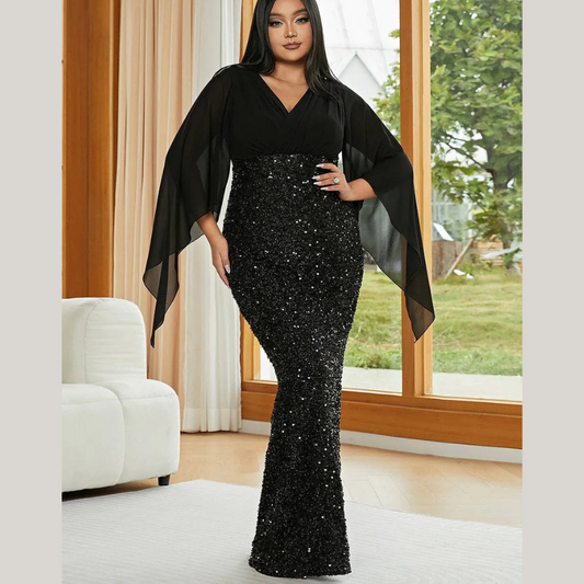 Women's Sequin Temperament Pure Color Dress