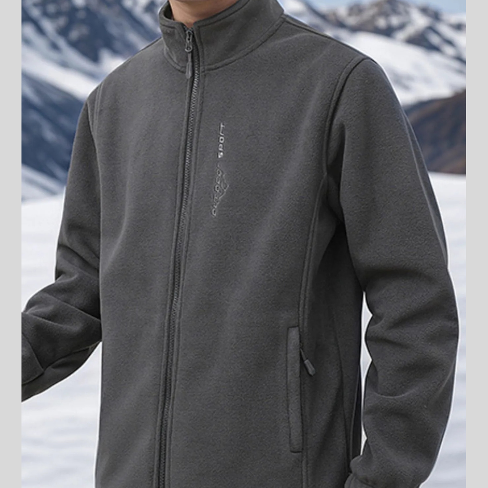 Men's Plus Size Zip Up Thermal Fleece Jacket