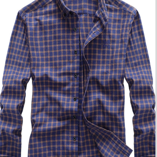 Men's Full Size Classic Plaid Button-Down Shirt Plus Size