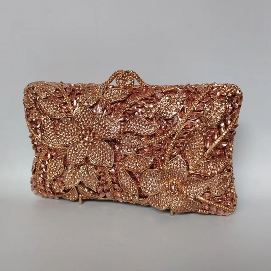 Flower Diamond Banquet Rhinestone Clutch Bridal Wedding Bag