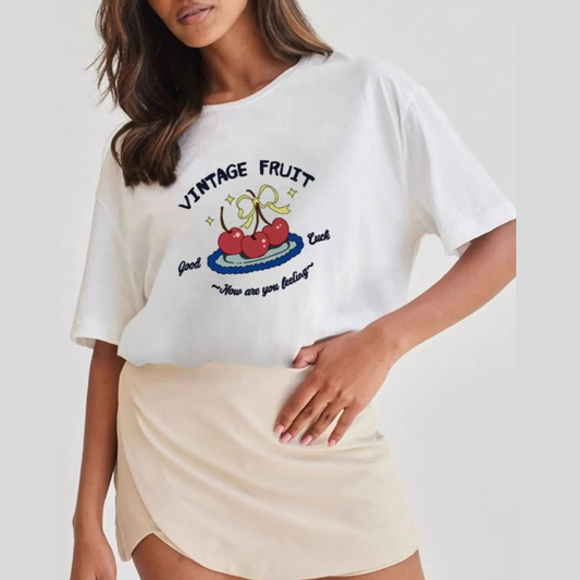 Plus Size Fruit Graphic Round Neck T-Shirt