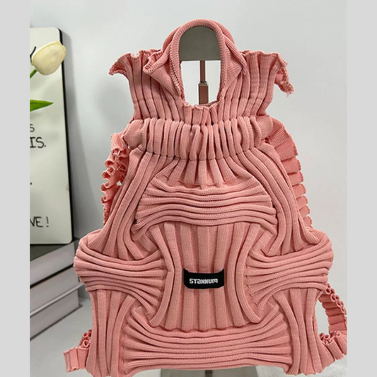 Textured Knit Backpack Bag
