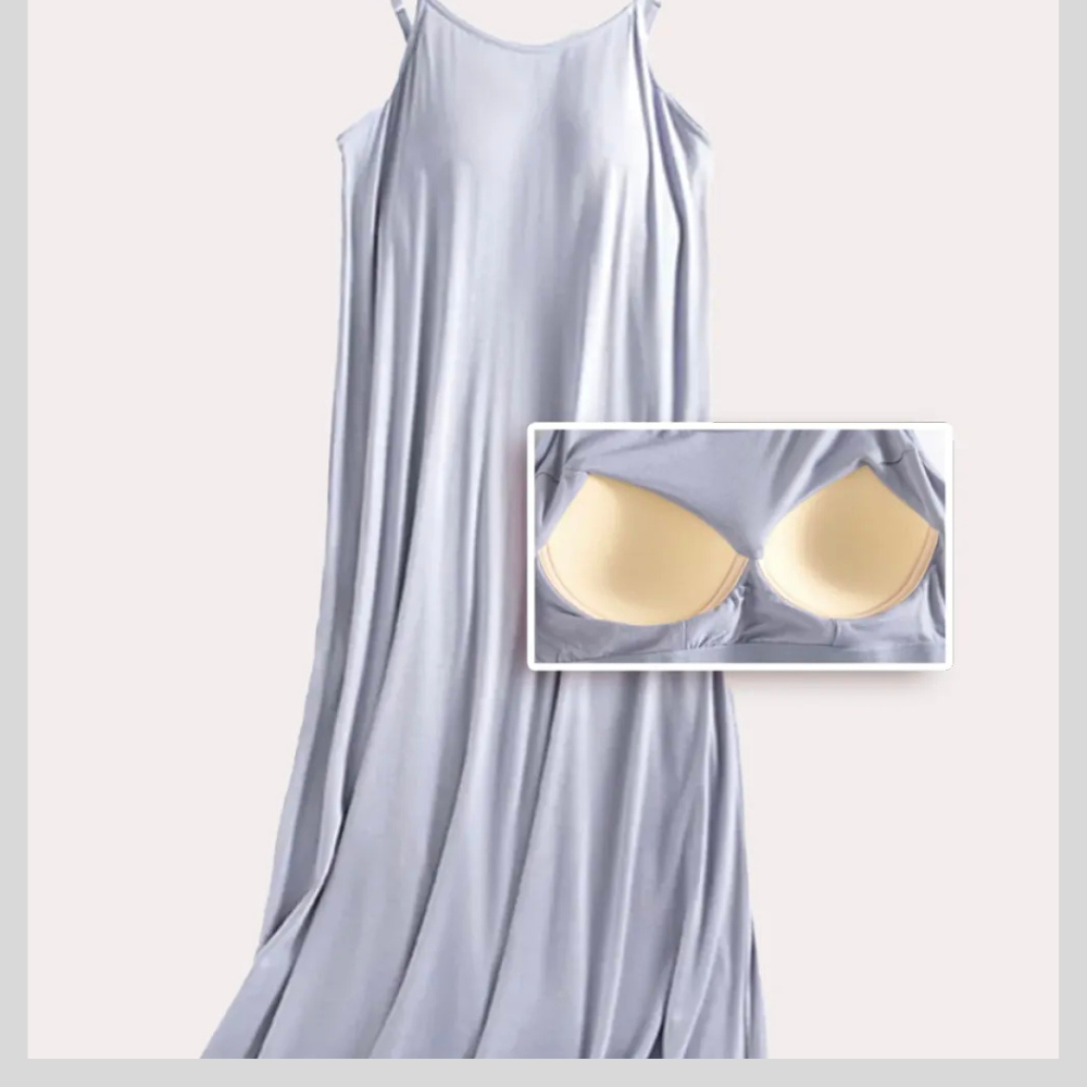 Scoop Neck Midi Cami Dress with Bra