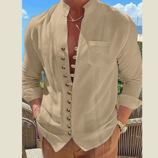 Full Size Men’s Collared Shirt – Long Sleeve Button Down