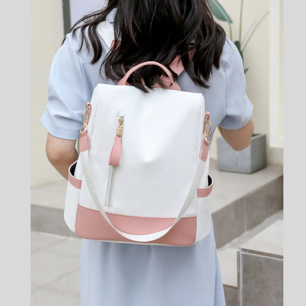Color Block Convertible Backpack Bag