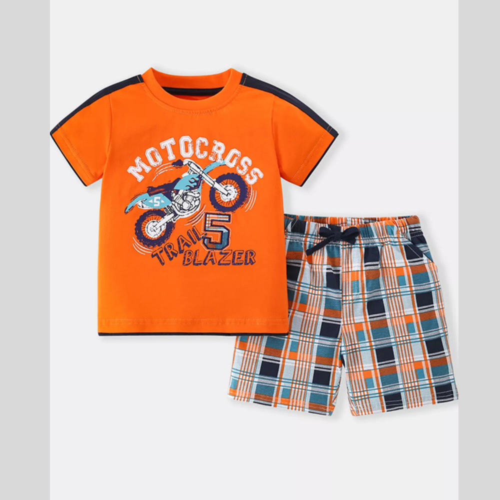 Children's Round Neck Top and Shorts Set
