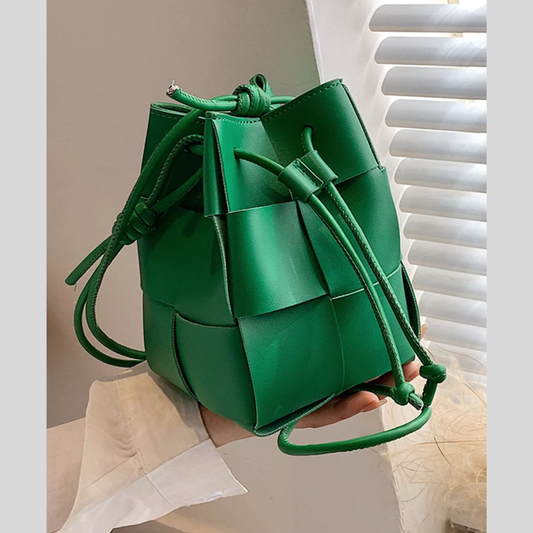 Woven Bucket Crossbody Bag