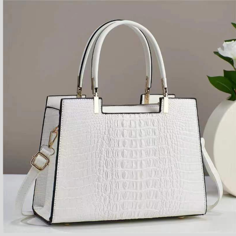 Women's Fashion Casual Crocodile Pattern Large Capacity Handbag