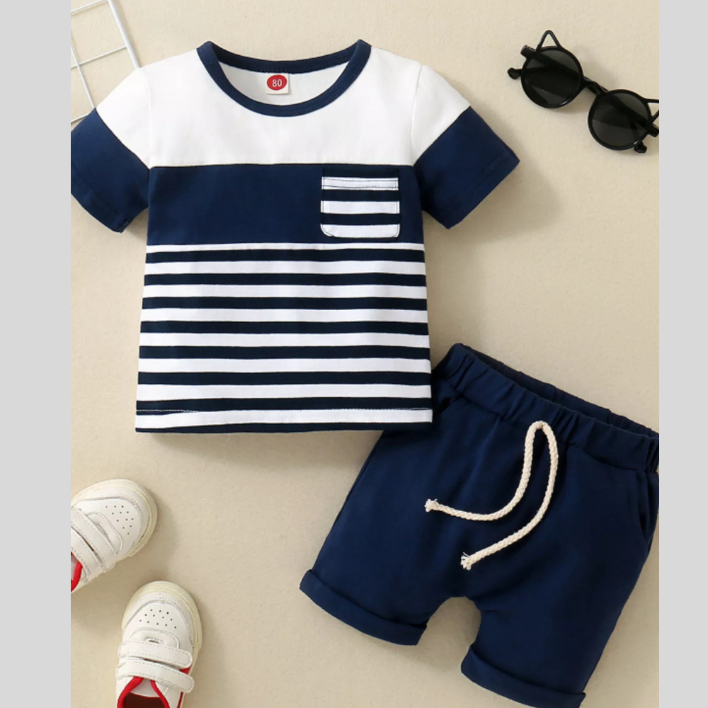 Children's Striped T-shirt and Shorts Set