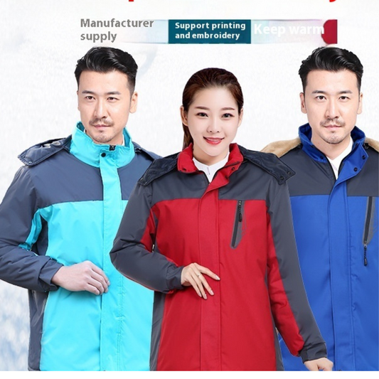 Cold-proof Waterproof Winter Hooded Work Cotton-padded Jacket