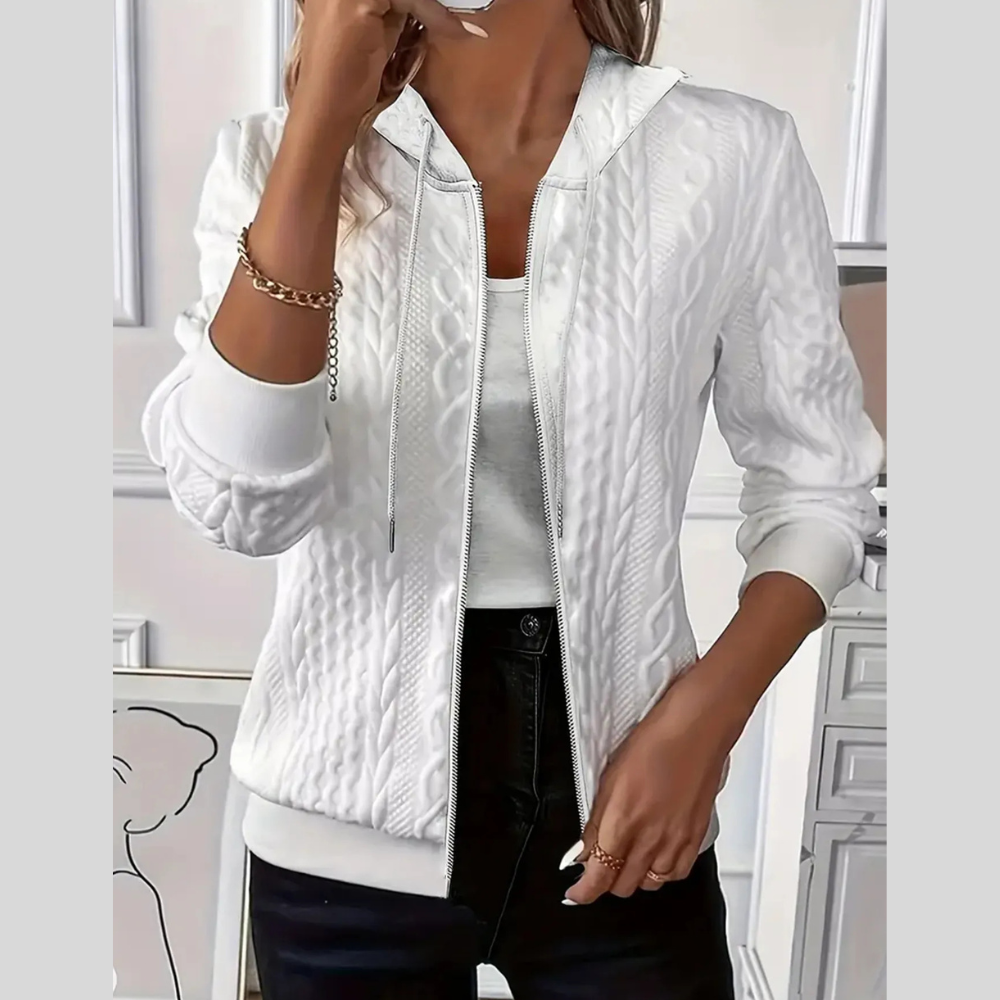 Drawstring Zip Up Hooded Jacket