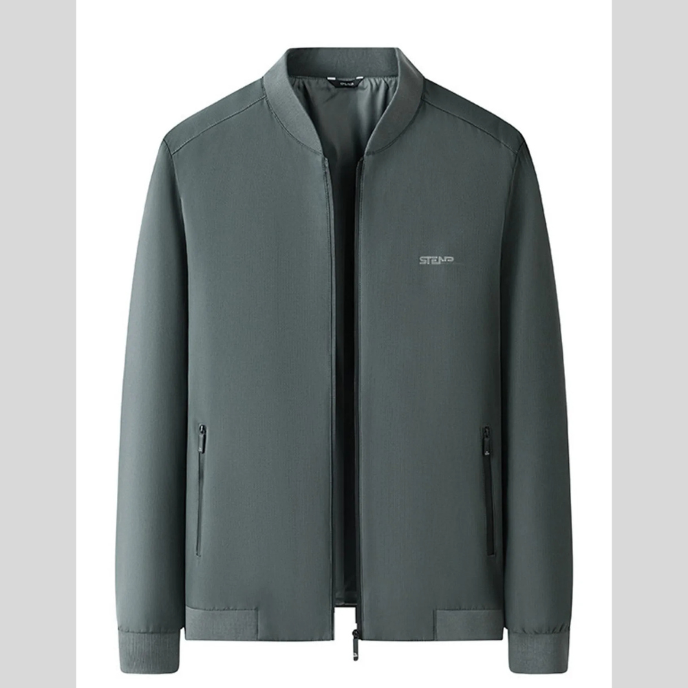 Men's Plus Size Zip-Up Bomber Jacket with Pockets
