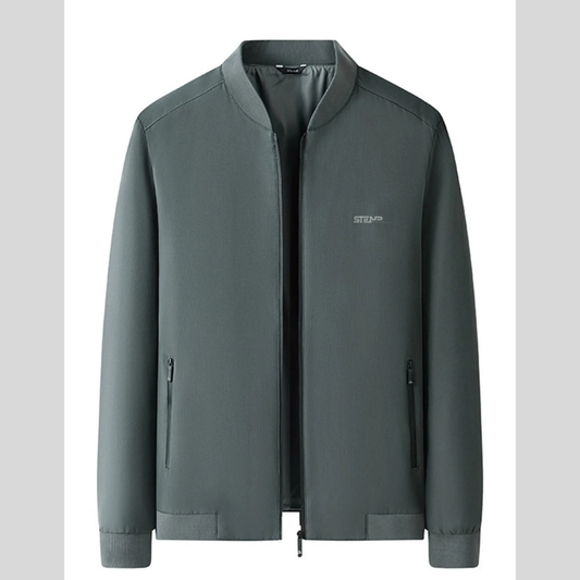 Men's Plus Size Zip-Up Bomber Jacket with Pockets