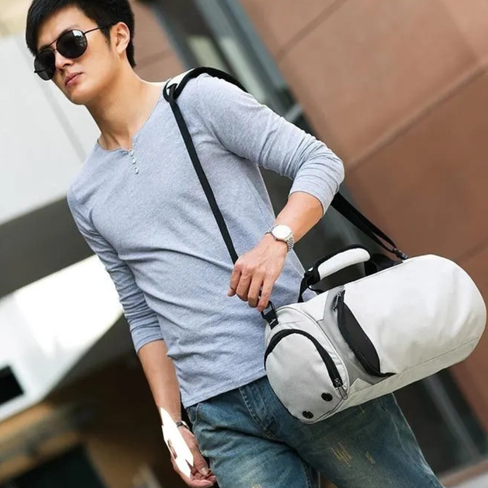 Men's Portable Color Blocked Travel Crossbody Bag