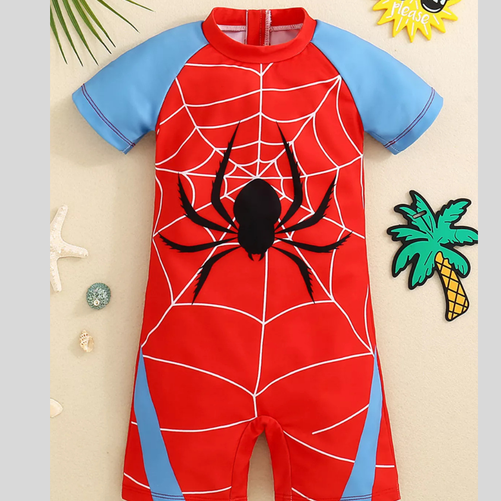 Children's Spider-Man Short Sleeve One-Piece Swimsuit