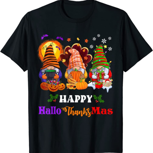 Halloween Merry Christmas Short Sleeve