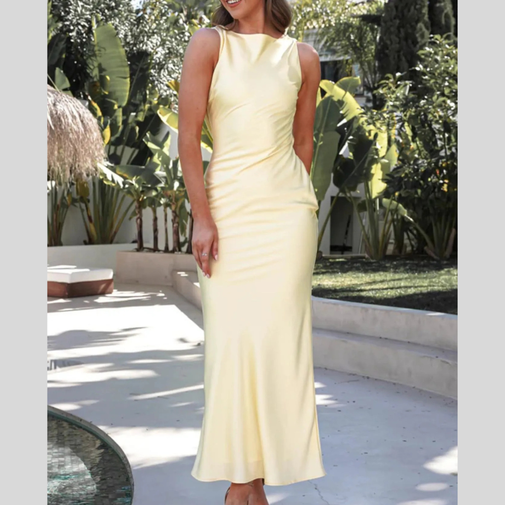 Satin Sleeveless Maxi Dress