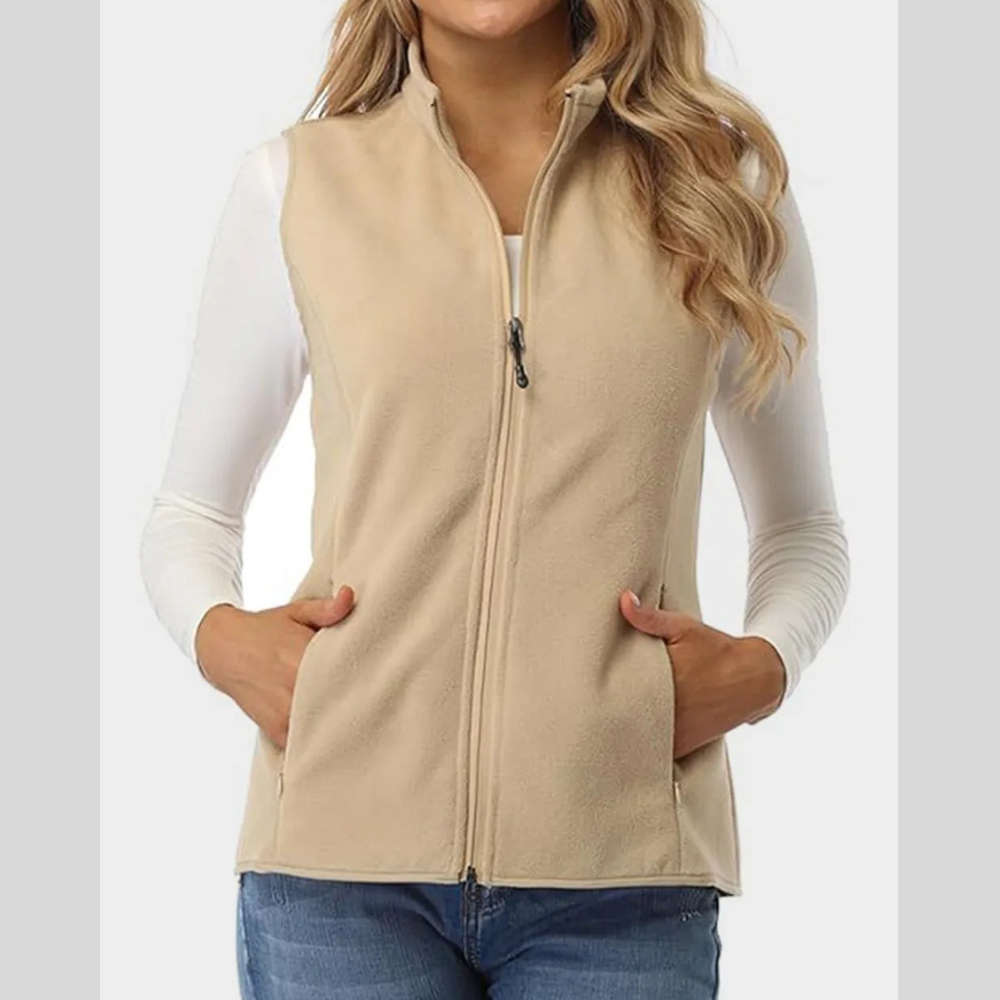 Zip Up Turtleneck Vest with Pockets
