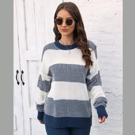 Full Size Round Neck Drop Shoulder Sweater