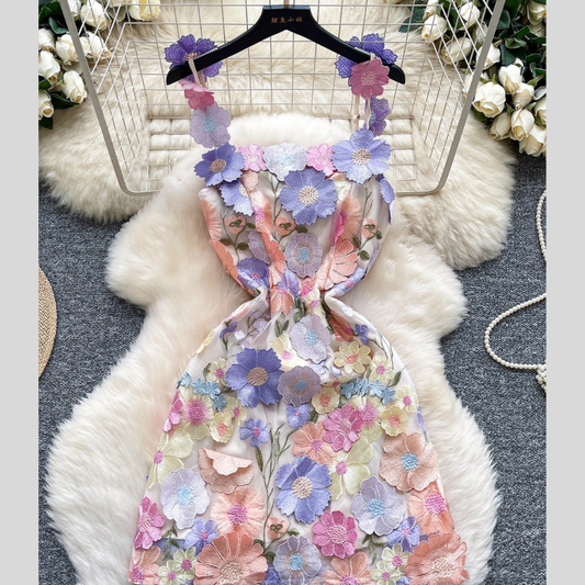 Floral Tie Waist Mini Dress