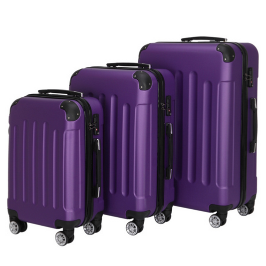 Three In One Handle Universal Wheel With 4 Corner Guards Pull Rod Box, 20in, 24in, 28in ABS Aluminum Alloy Pull Rod, Classic Color Scheme - Dark Purple 3-in-1 ABS Trolley Case 20 Inches-24 Inches-28 Inches Black - FREE USA SHIPPING