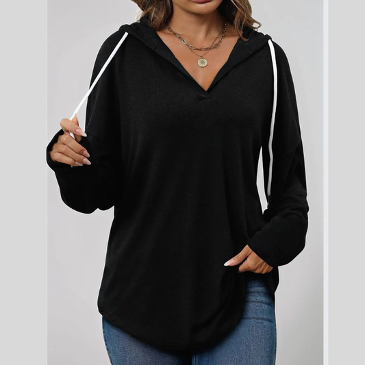 Full Size Drawstring Long Sleeve Hoodie Plus Size