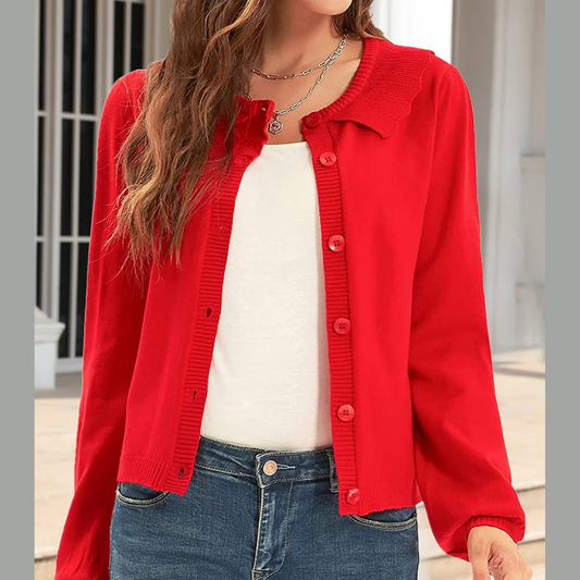 Collared Long Sleeve Button Down Cardigan