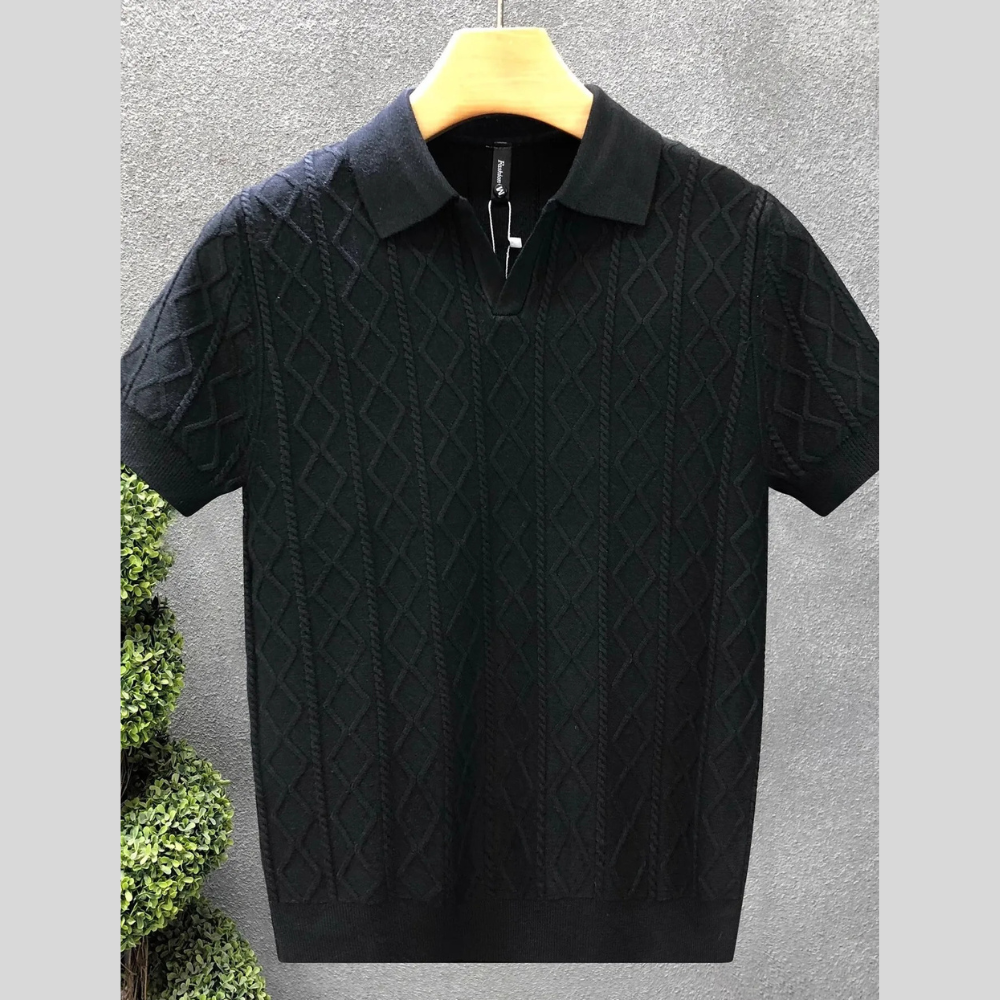 Men's Plus Size Basic style Collared Neck Knit Polo