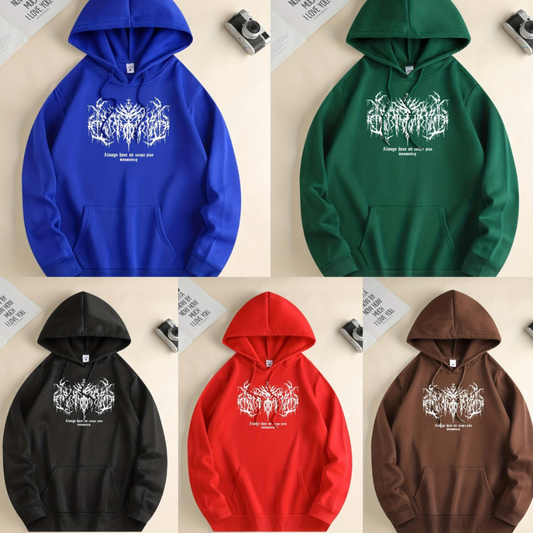 Graphic Print Hoodie With Kangaroo Pocket Hoodie