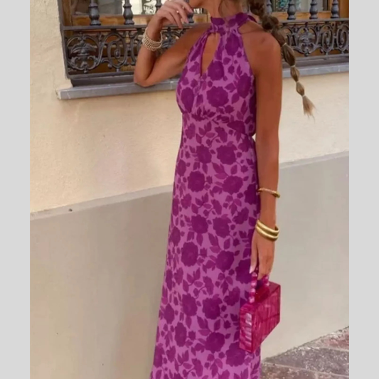Cutout Detail Sleeveless Maxi Dress