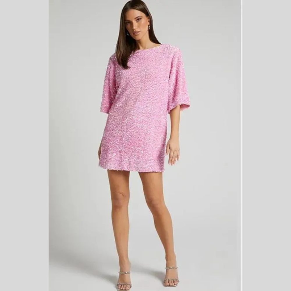 Women's Simple Casual Shoulder Beaded Dress