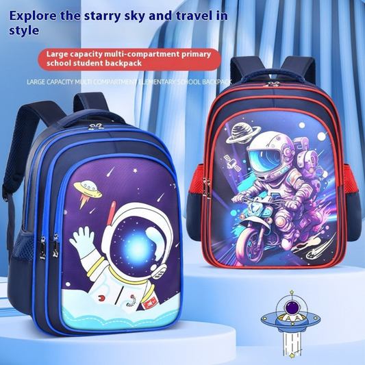 Astronaut Schoolbag Boy Double Shoulders Backpack Grade 3-4