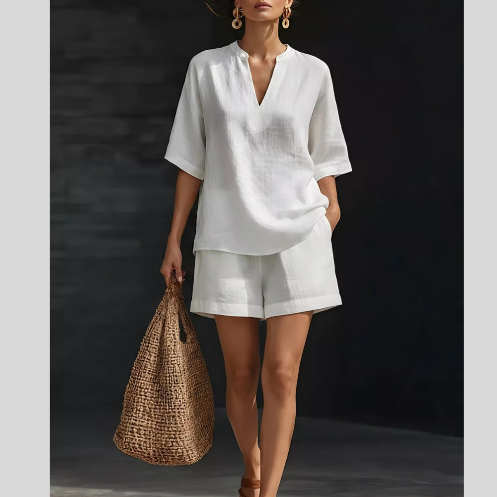 Women's Curvy Half Sleeve Top & Shorts Co-Ord