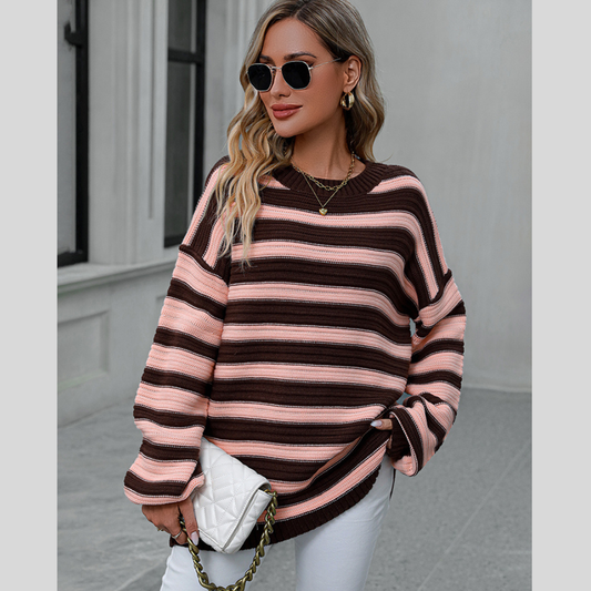 Striped Dropped Shoulder Sweater