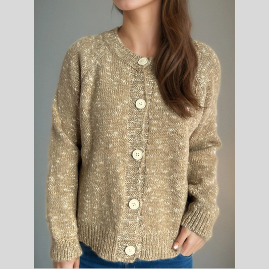 Heathered Button Down Long Sleeve Cardigan