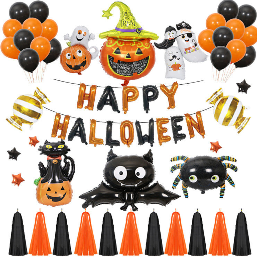 Halloween Pumpkins Balloon Decoration Bat Helium Balloons Halloween Home Decoration