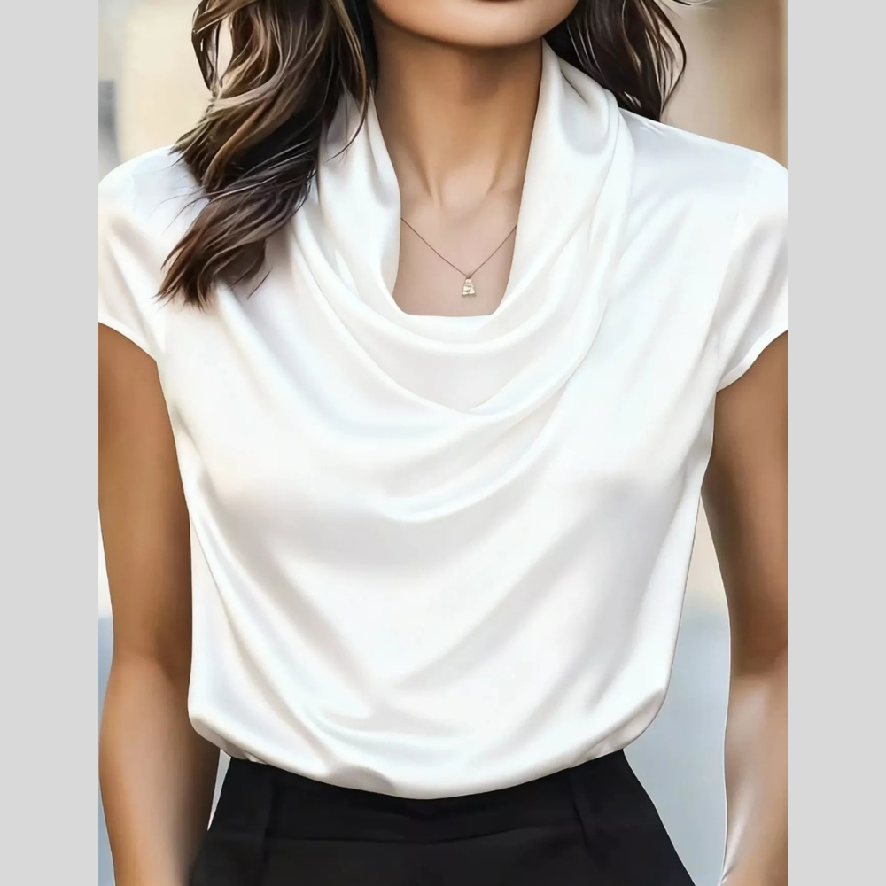 Cowl Neck Satin Blouse