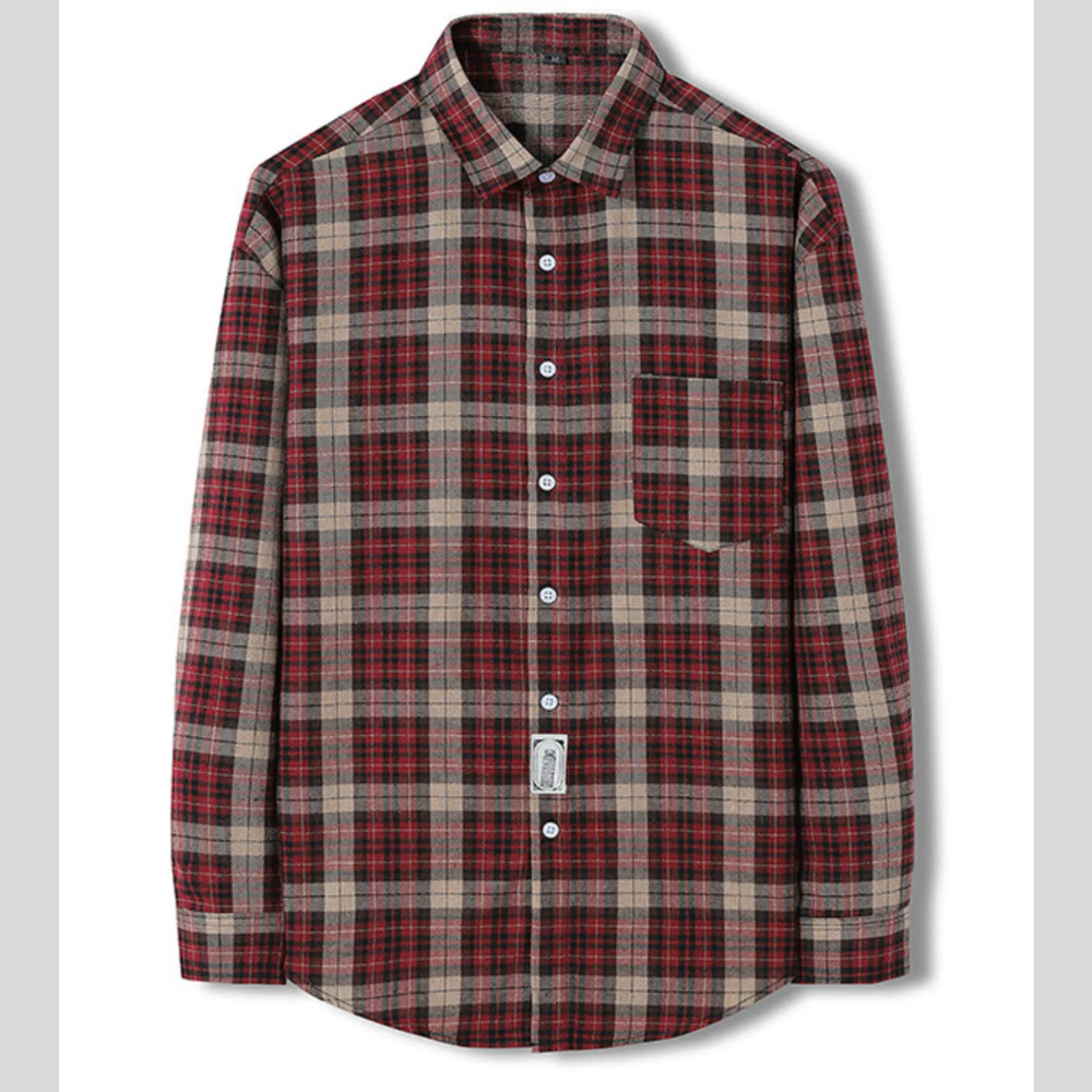 Men's Plus Size Classic Plaid Long Sleeve Shirt