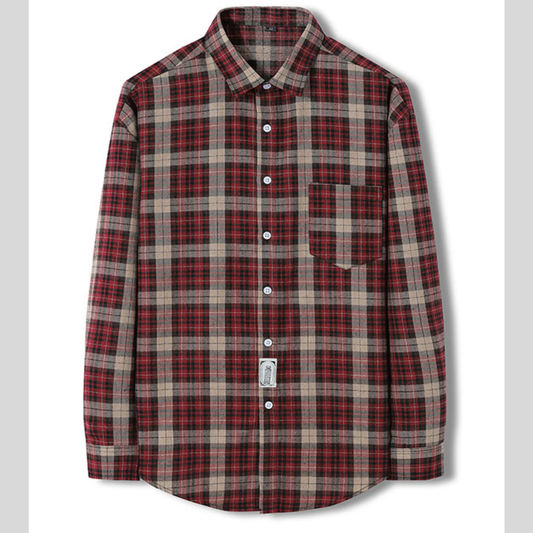 Men's Plus Size Classic Plaid Long Sleeve Shirt