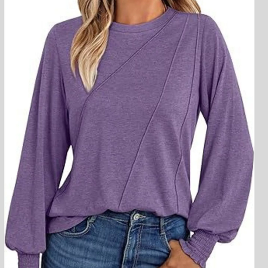 Round Neck Long Sleeve Top