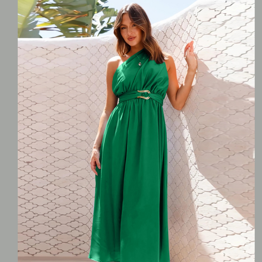Single Shoulder Midi Dress