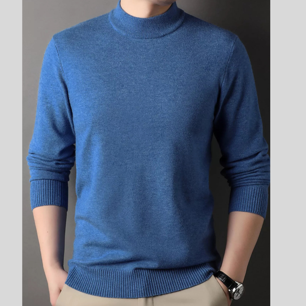Men's Plus Size Mock Neck Long Sleeve Sweater