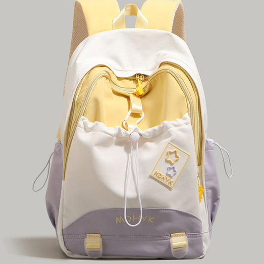 Color Block Drawstring Backpack Bag