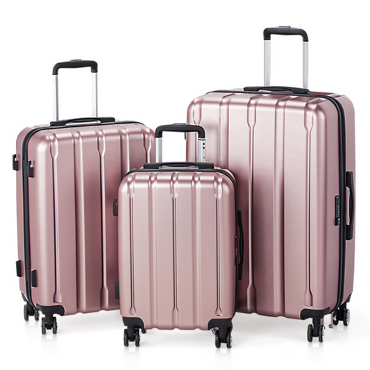 Three In One Set Of Vertical Striped Suitcase- FREE USA SHIPPING