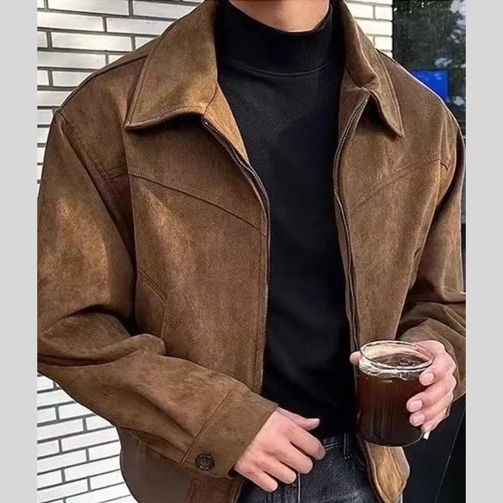 Men’s Plus Size Full-Zip Long Sleeve Jacket