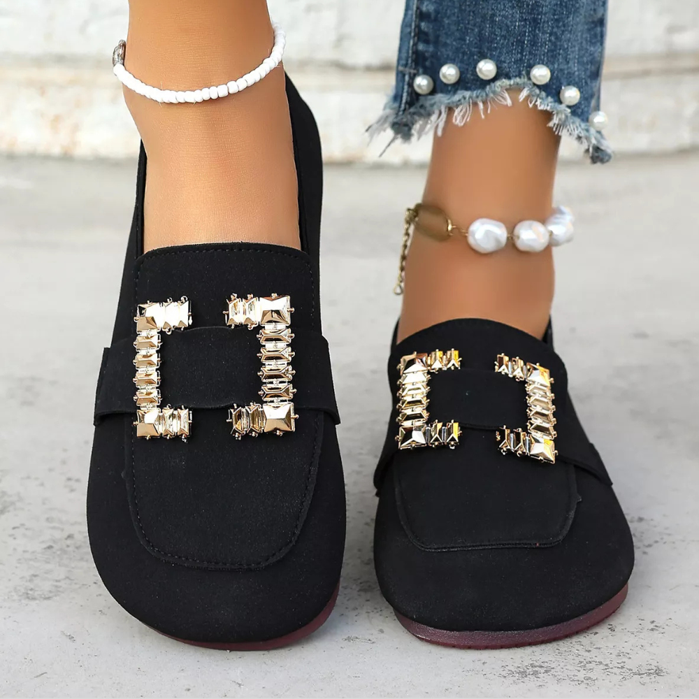 Decor Buckle Round Toe Slip-On
