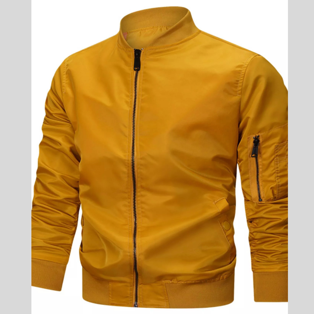 Men's Comfortable Zip-Front Bomber Jacket